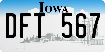 IA license plate DFT567