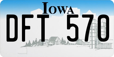 IA license plate DFT570