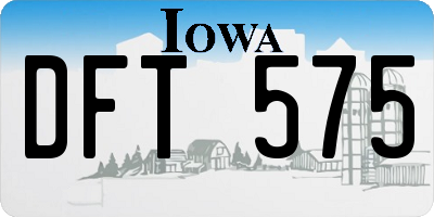 IA license plate DFT575