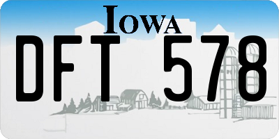 IA license plate DFT578