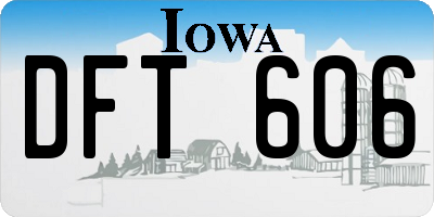 IA license plate DFT606