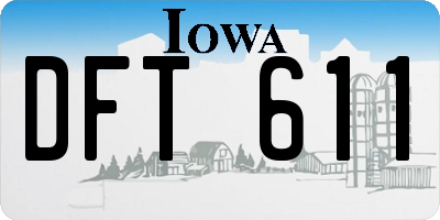 IA license plate DFT611