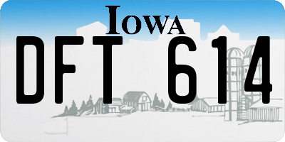 IA license plate DFT614