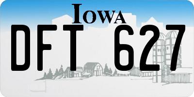 IA license plate DFT627