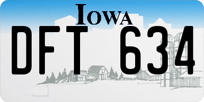 IA license plate DFT634