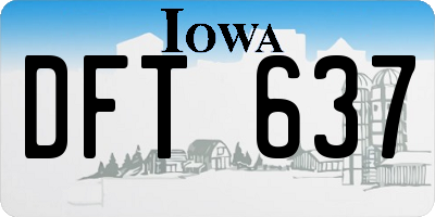 IA license plate DFT637