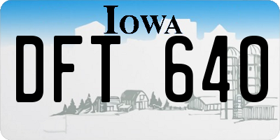 IA license plate DFT640