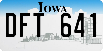 IA license plate DFT641