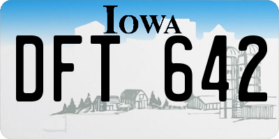 IA license plate DFT642