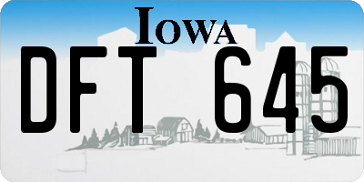 IA license plate DFT645