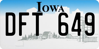 IA license plate DFT649