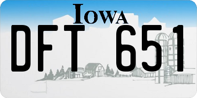 IA license plate DFT651