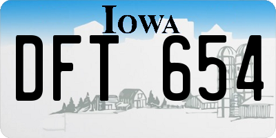 IA license plate DFT654