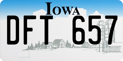 IA license plate DFT657