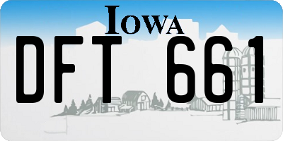IA license plate DFT661