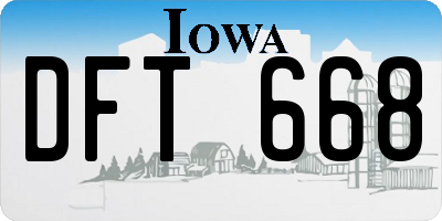 IA license plate DFT668