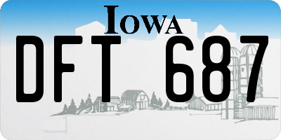 IA license plate DFT687