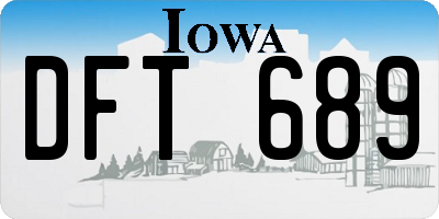IA license plate DFT689