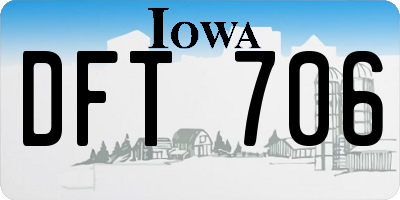 IA license plate DFT706