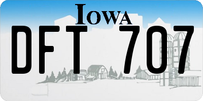 IA license plate DFT707