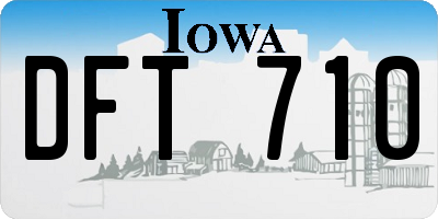 IA license plate DFT710