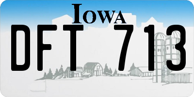 IA license plate DFT713