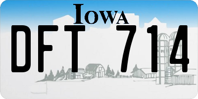 IA license plate DFT714