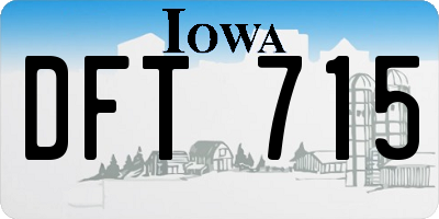IA license plate DFT715
