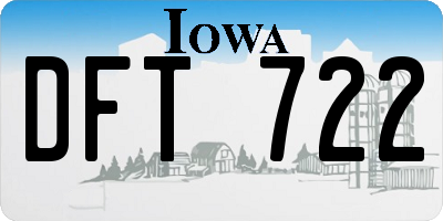 IA license plate DFT722