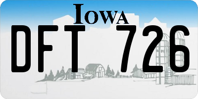 IA license plate DFT726