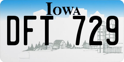 IA license plate DFT729
