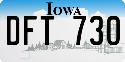 IA license plate DFT730