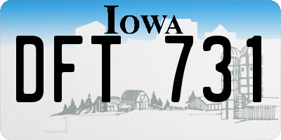 IA license plate DFT731