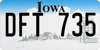 IA license plate DFT735