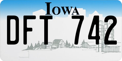 IA license plate DFT742