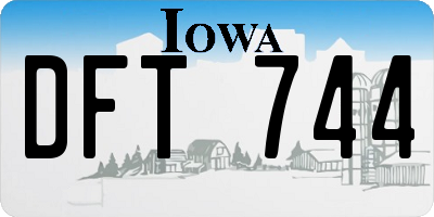 IA license plate DFT744
