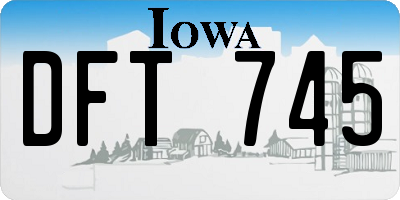 IA license plate DFT745