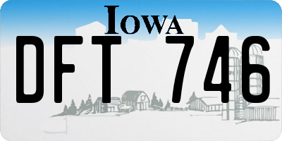 IA license plate DFT746