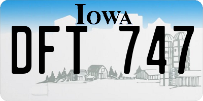 IA license plate DFT747
