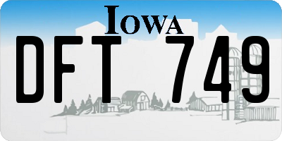 IA license plate DFT749