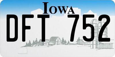 IA license plate DFT752