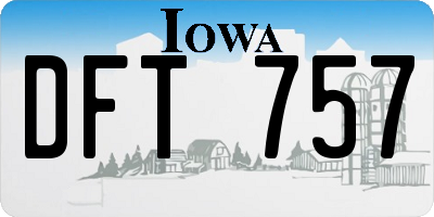 IA license plate DFT757