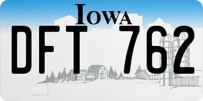 IA license plate DFT762