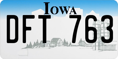 IA license plate DFT763