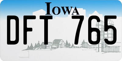 IA license plate DFT765