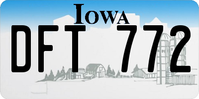 IA license plate DFT772