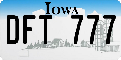 IA license plate DFT777