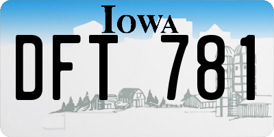 IA license plate DFT781