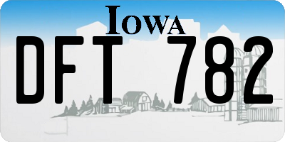 IA license plate DFT782