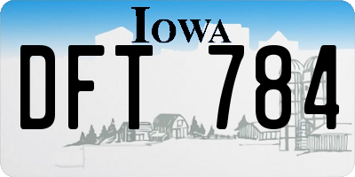 IA license plate DFT784